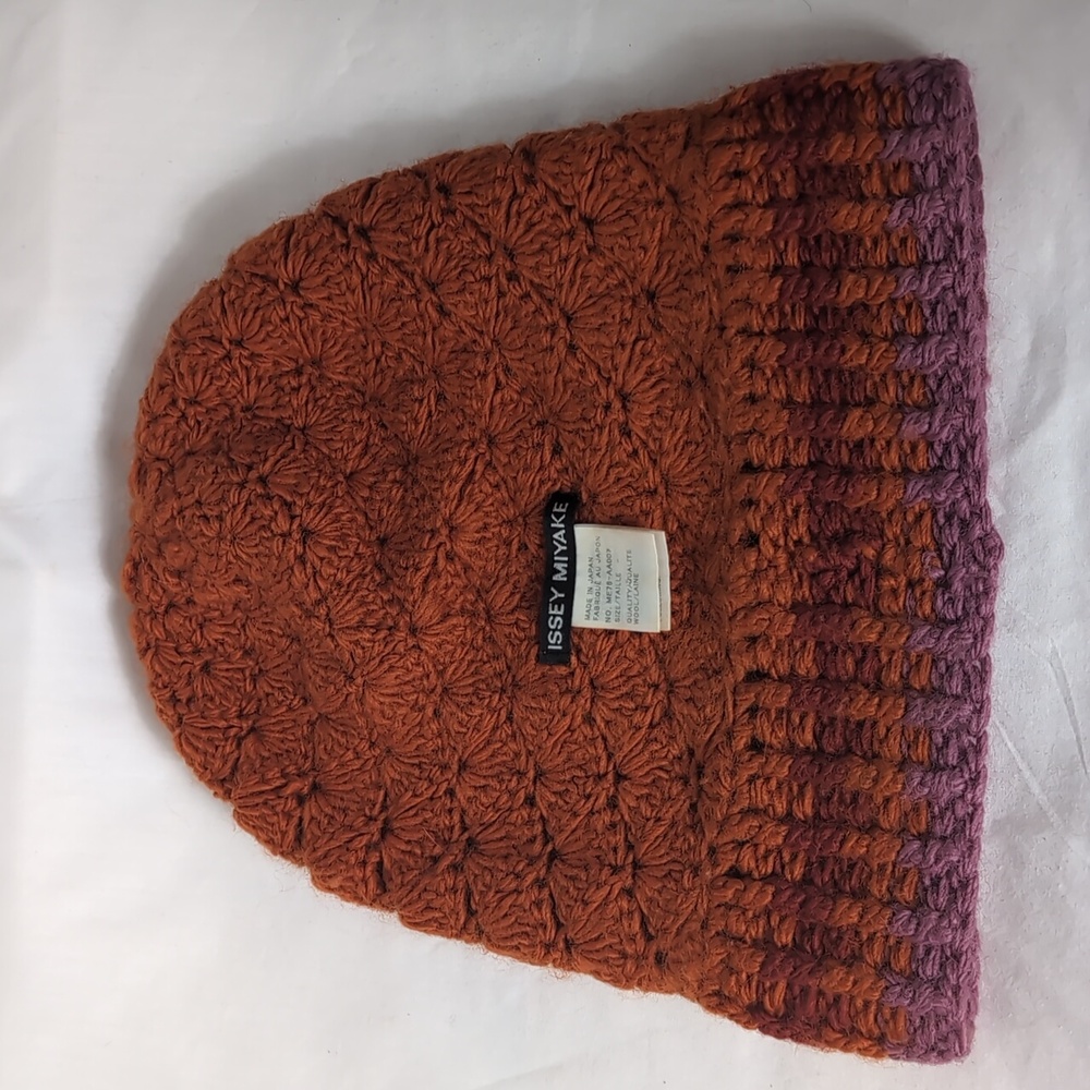 Issey Miyake Vintage Wool Crochet Knit Winter Hat - Picture 3 of 6